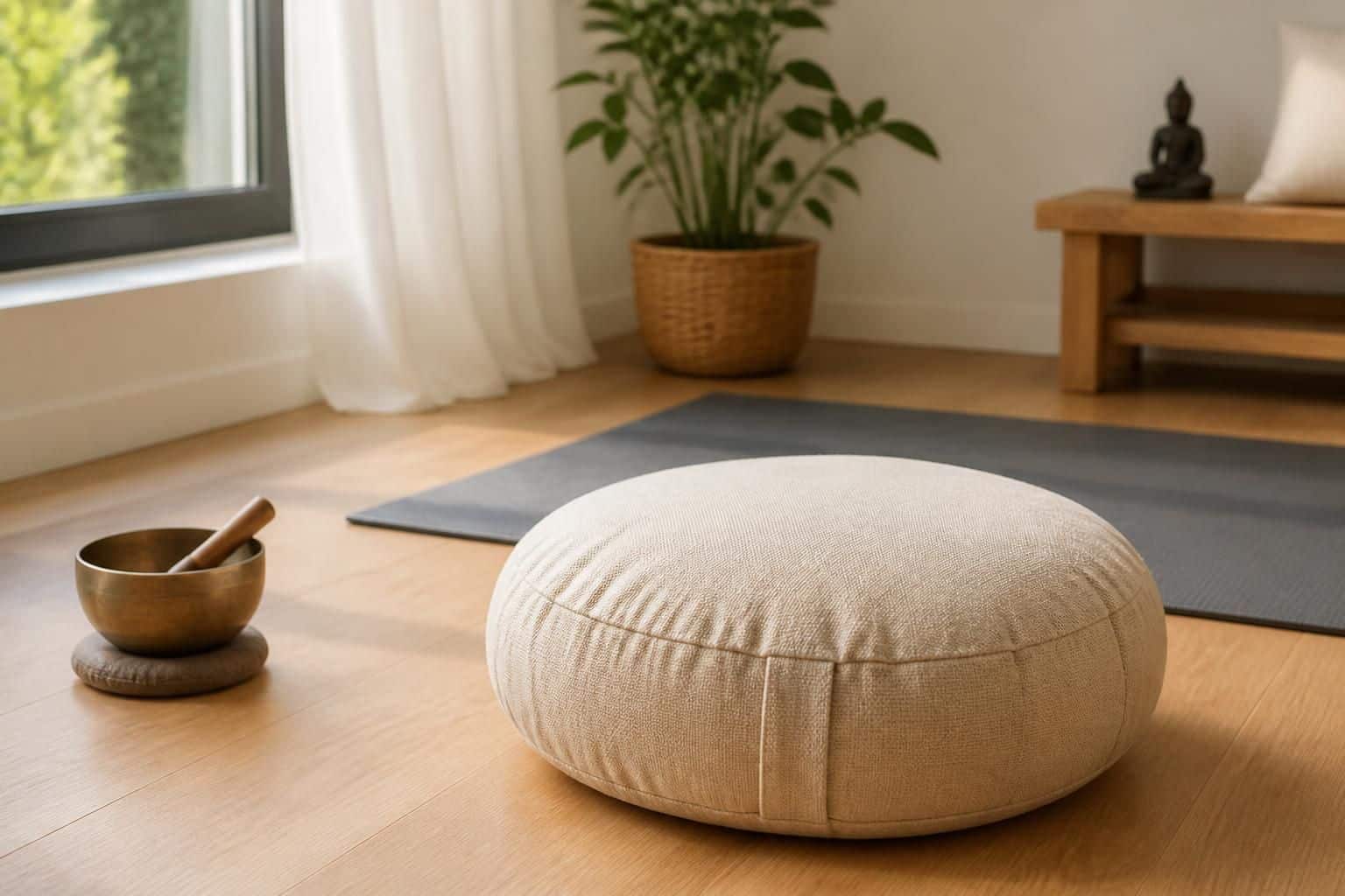 découvrez le zafu, coussin de méditation et yoga conçu pour offrir une posture confortable et un soutien optimal lors de vos séances de pratique.